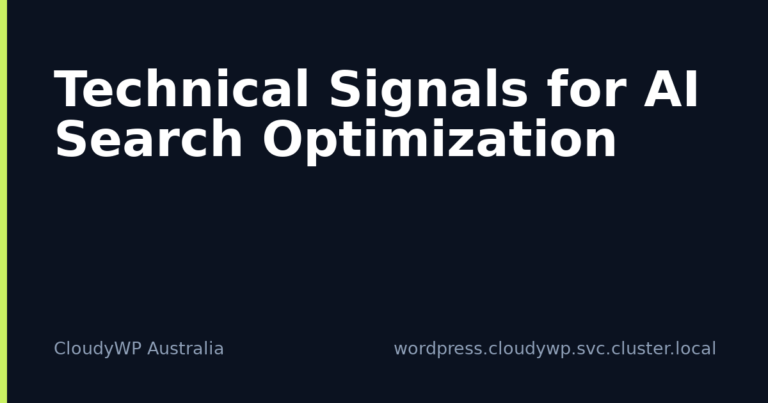 Technical Signals for AI Search Optimization